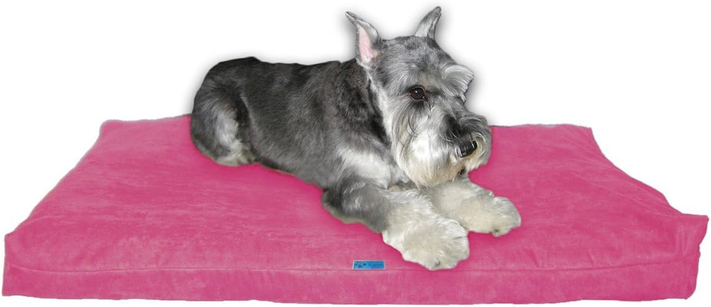Shredded Memory Foam Orthopedic Bed with Removable Washable Cover and Water Proof Inner Fabric, Extra Large (55-Inch-By-37-Inch), Hot Pink Microfiber, for Dogs