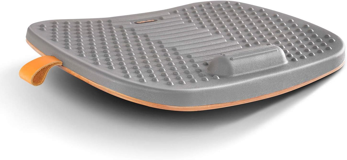 Standing Desk Mat with anti Fatigue Bar, Wooden Wobble Balance Board with Ergonomic Design Comfort Floor Mat
