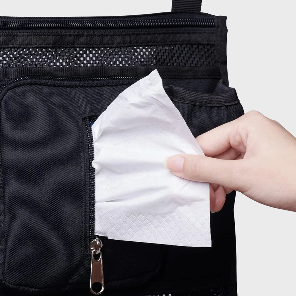 Universal 2 in 1 Insulated Cup Holders Stroller Organizer, Black