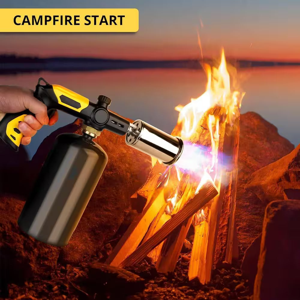 Powerful Cooking Torch Propane Adjustable Flame Culinary Grilling Torch Lighter with Finger Guard for BBQ Campfire