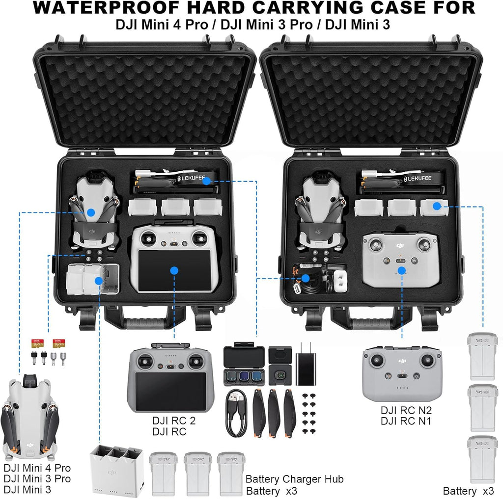 Waterproof Hard Carrying Case Compatible with DJI Mini 4 Pro Drone/Dji Mini 4/Mi