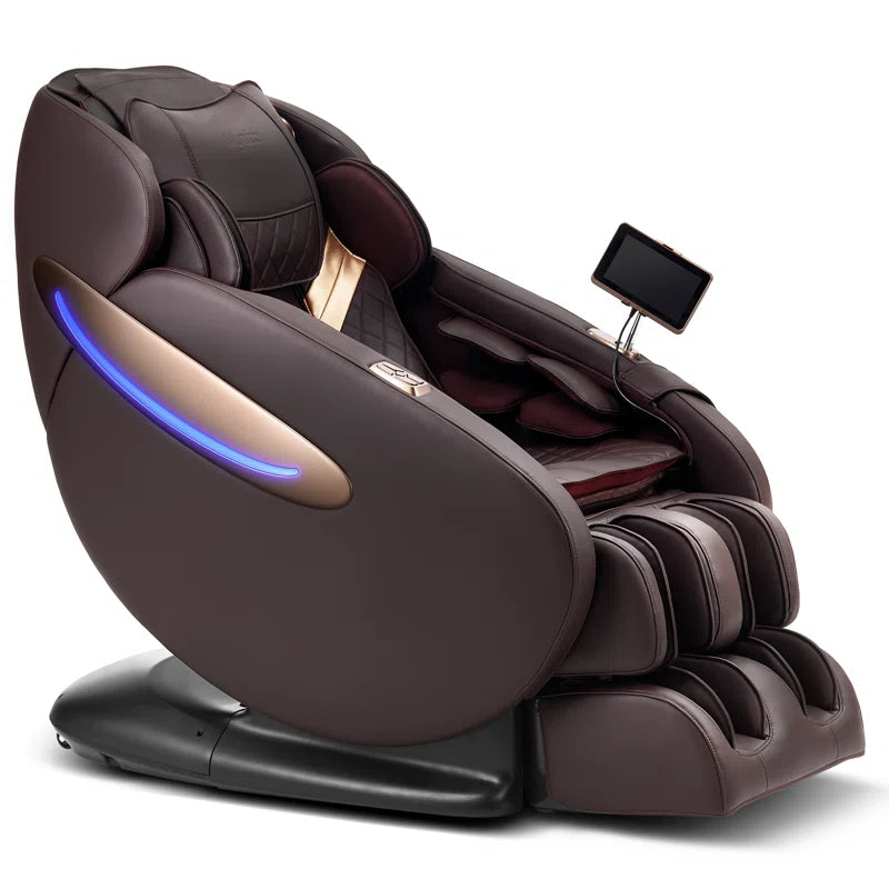 2025 3D Reclining Massage Chair Full Body - SL Track Zero Gravity Massage Chair Recliner with Calf and Foot Rollers, AI Voice Control, LCD Screen, Quick Access Buttons