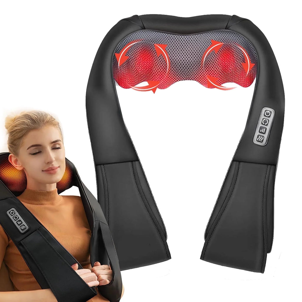 Neck and Shoulder Massager with Heat, 3D Deep Shiatsu Massager, Neck, Back, Shoulder Massager, Gifts for Man Woman