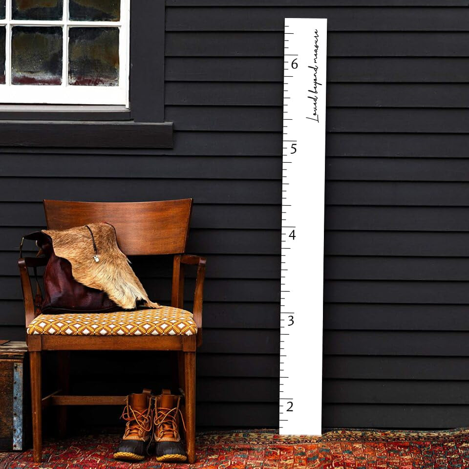 Boho Growth Chart for Wall - Height Board Growth Chart Wooden Growth Chart for Wall Kids Measuring Chart for Wall Height Chart Growth Chart for Kids (Love Grows Here, Gray)