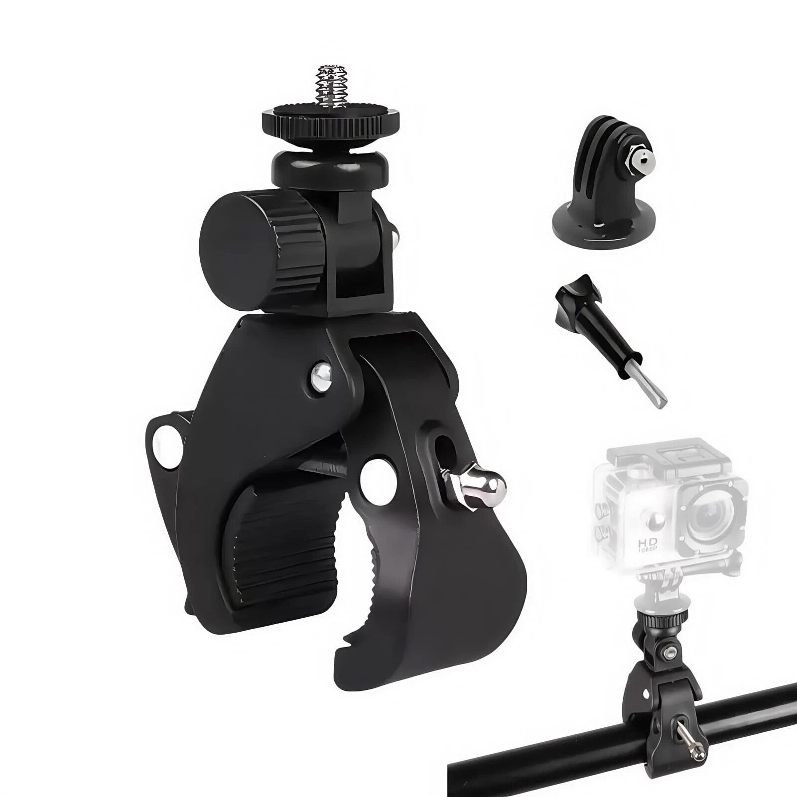 Action Camera Mount Clamp, Bike/Motorcycl