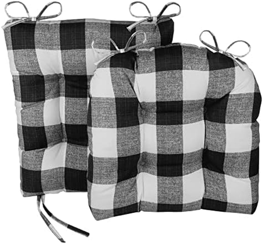 Solarium Rocking Chair Cushion Set, Assembled in the USA, for Indoor & Outdoor Use, Patio, Living Room, or Nursery, 2-Piece Set, 19"X19" Seat and 21"X18" Seatback, 04 Black