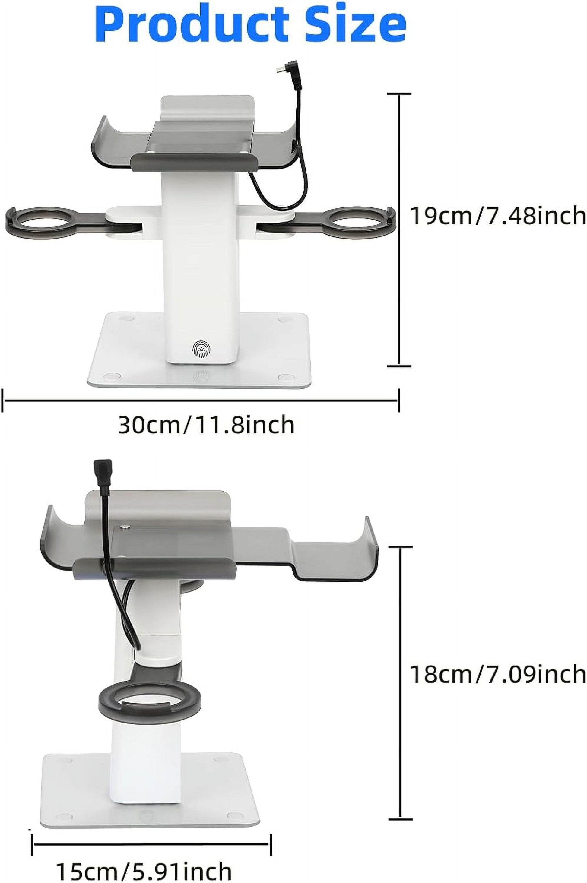VR Stand Headset Charging Dock for Quest 3S/Quest 3/Quest 2, VR Headset Display Stand and Stable Bracket Storage Base, Bottom RGB LED Light