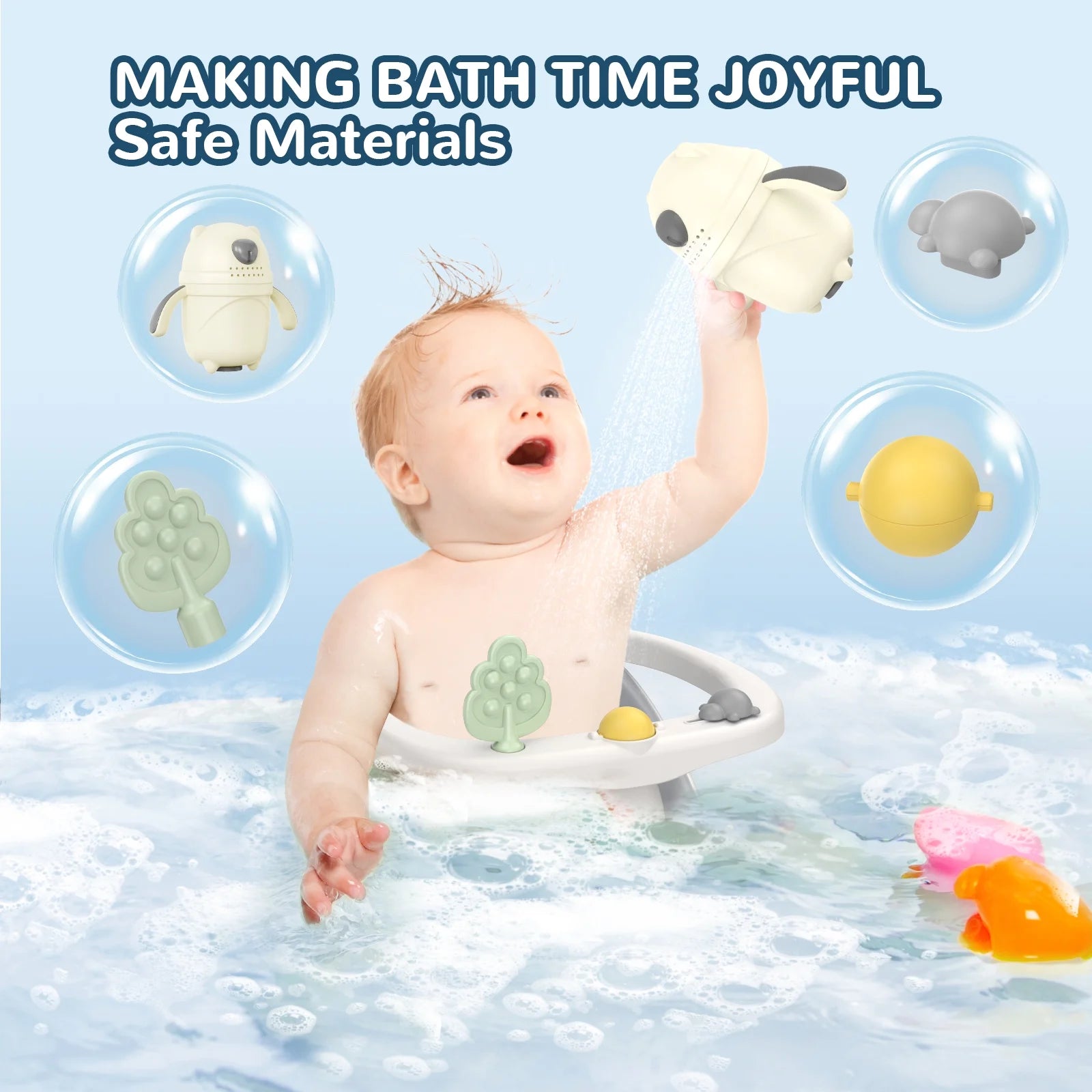 Baby Bath Seat for 6 Months and up - Non-Slip, Comfortable Bath Seat with Rinse Cup,Baby Bathing Essentials Grey