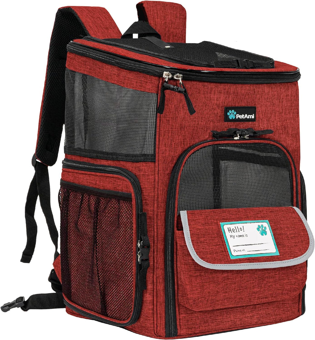 Dog Backpack Carrier, Airline Approved Cat Backpacks for Carrying Small Large Cats, Pet Carrier Back Pack, Ventilated Soft Sided for Travel, Hiking, Camping, Max 18 Lbs, Charcoal