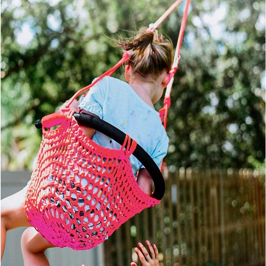 Swing Seat for Kids Heavy Duty Rope Play Secure Children Swing Set,Perfect for Indoor,Outdoor,Playground,Home,Tree,With Snap Hooks and Swing Straps,440 Lbs Capacity,Pink