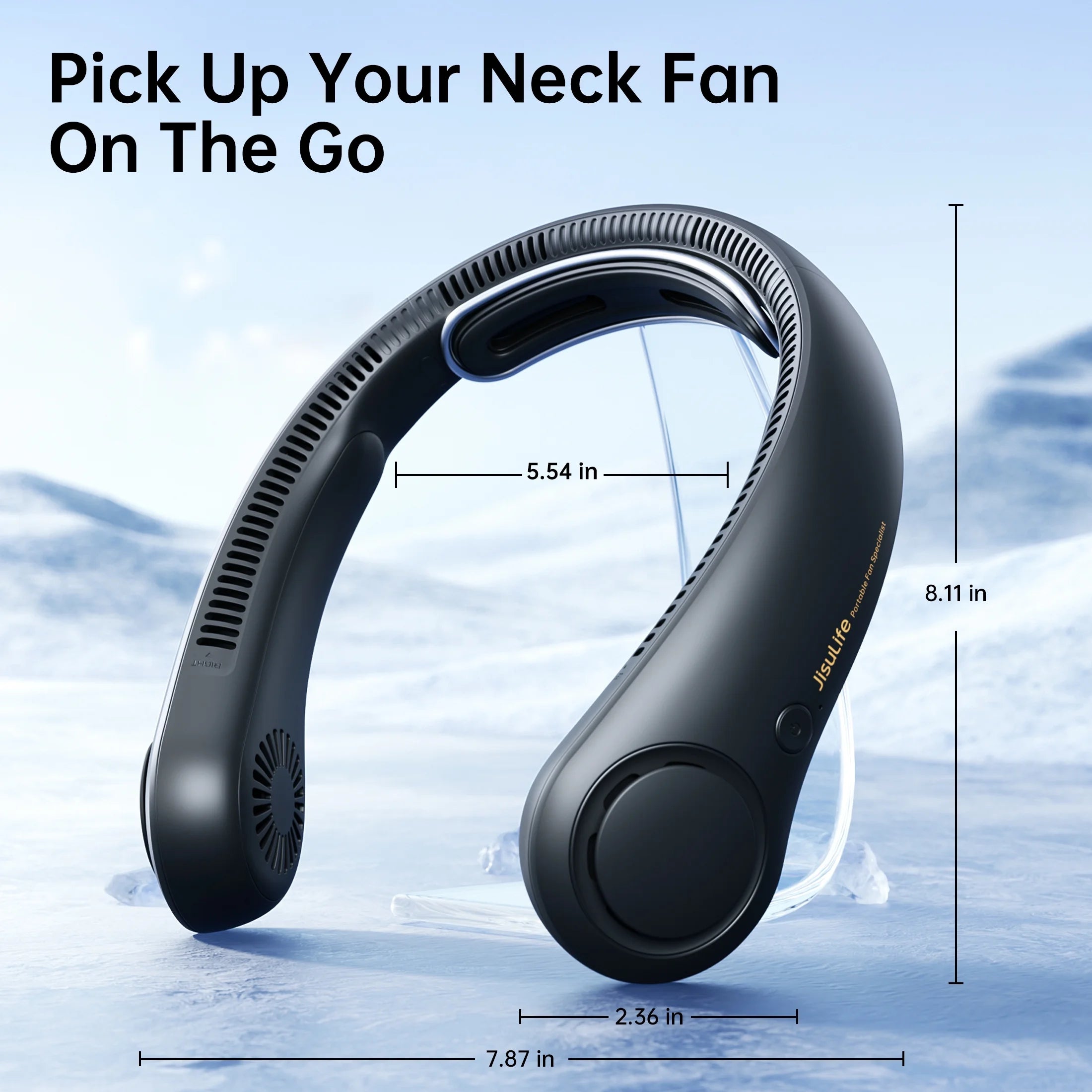 Portable Neck Fan 5000Mah Rechargeable with Necksupport, 5 Speeds Cooling Hands-Free Fan for Indoor Outdoor