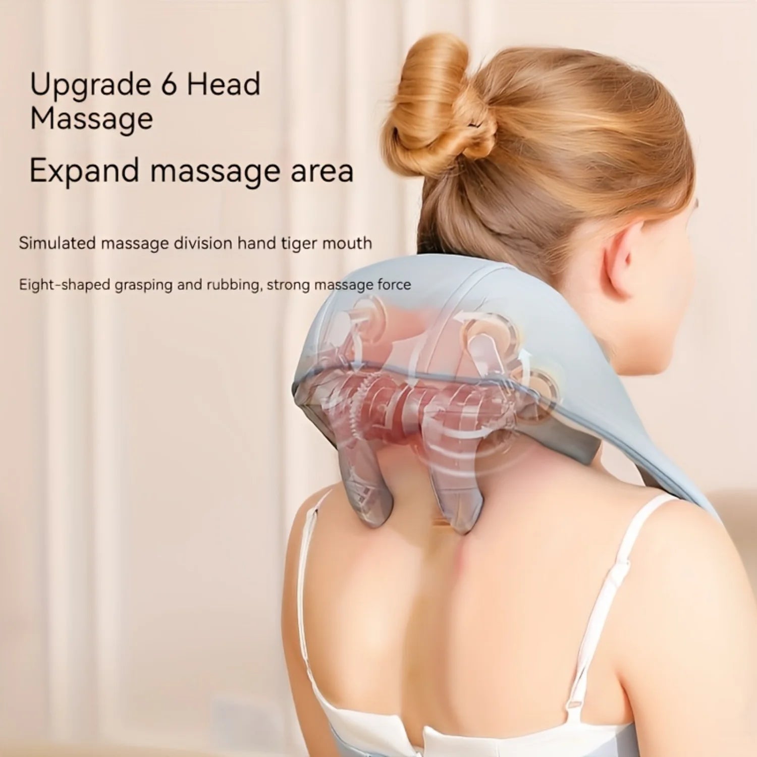 Shiatsu Neck Massager Pillow - 3D Heated Deep Tissue Massage - Rechargeable, Perfect for Relaxation at Home, Office, Travel - Fa
