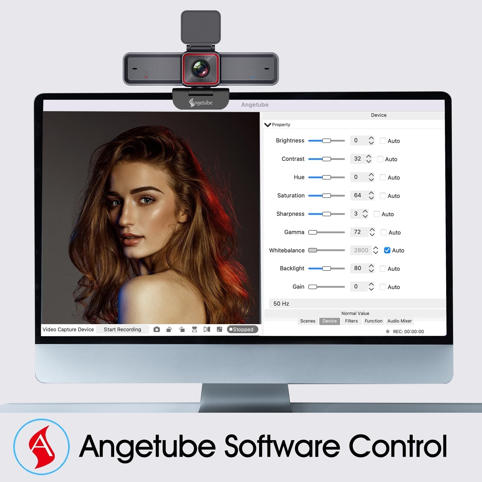 Angetube 4K Webcam with AI Tracking,Remot