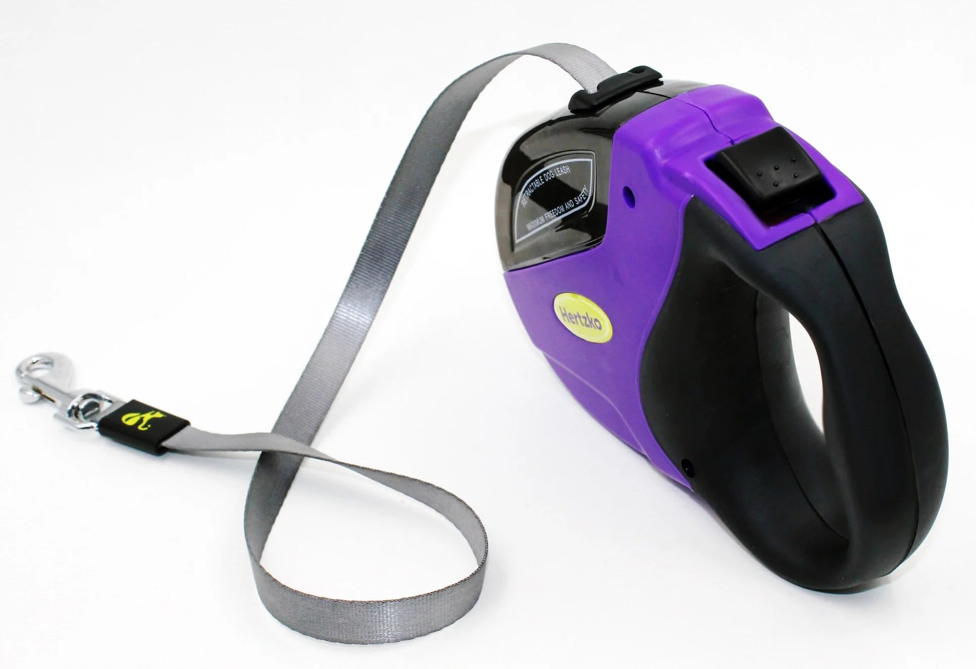 Heavy Duty Retractable Dog Leash - Purple and Black, 16 Foot, Supports up to 110Lbs - Ideal Retractable Dog Leashes for Small, Medium & Large Dogs, Heavy Duty Purple Dog Leash with Thick Rope