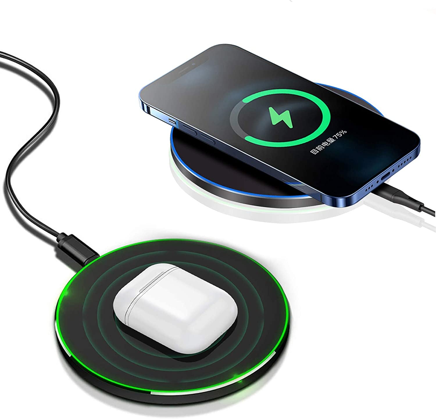 Fast Wireless Charger,20W Max Wireless Charging Pad Compatible with Iphone 16/16 Pro/15/14/13/12/Se/11/Xs Max/Xr,Airpods; Wireless Charge Mat for Samsung Galaxy S25/S24/Note,Pixel/Lg G8