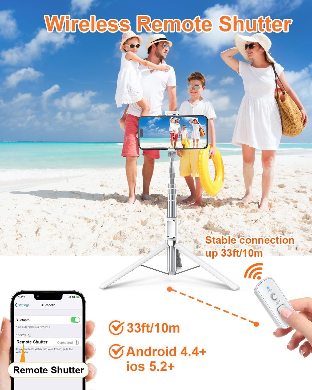 Selfie Stick,67 Inch/1.7 Meter Selfie Stick Tripod