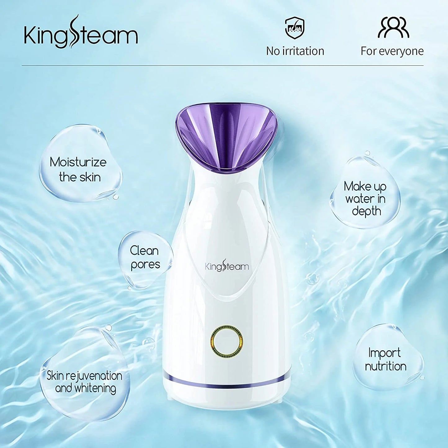 Nano Ionic Facial Steamer & 4-Pc Face Skin Care Tool Set Blackhead Removal Tools for Home Facial Sauna Spa