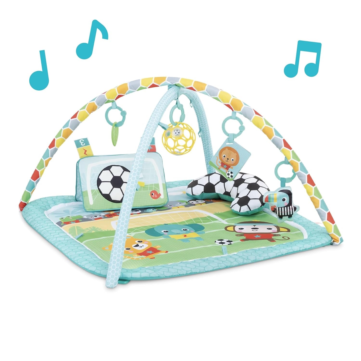 5-In-1 Your Way Ball Play - Jumbo Play Mat Converts to Ball Pit Baby Gym, Newborn to Toddler - Totally Tropical (Green)