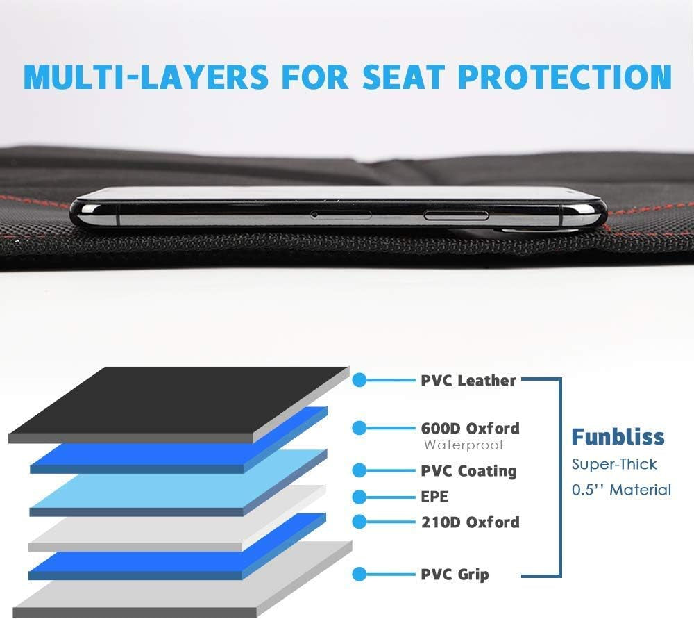 Car Seat Protector + Kick Mats Car Backseat Organizer Black,Suitable for All Cars,Xl Largest Car Seat Cover for Child Baby Carseat, Kick Mat Back Seat W/Storage Pockets