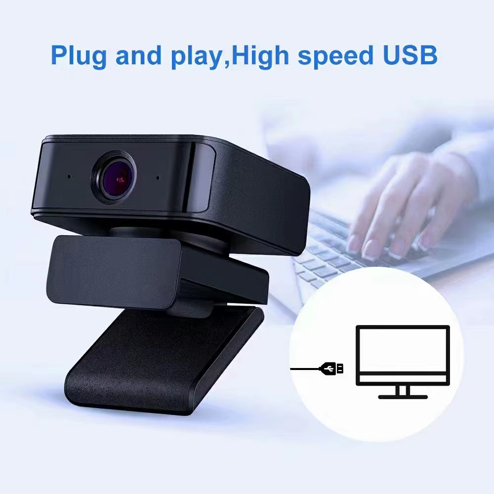 2MP Webcam 1080P 360Degree AI Tracking Wireless USB Webcam for Boardcast Online Teaching Video Camera PC Laptop Digital Camera