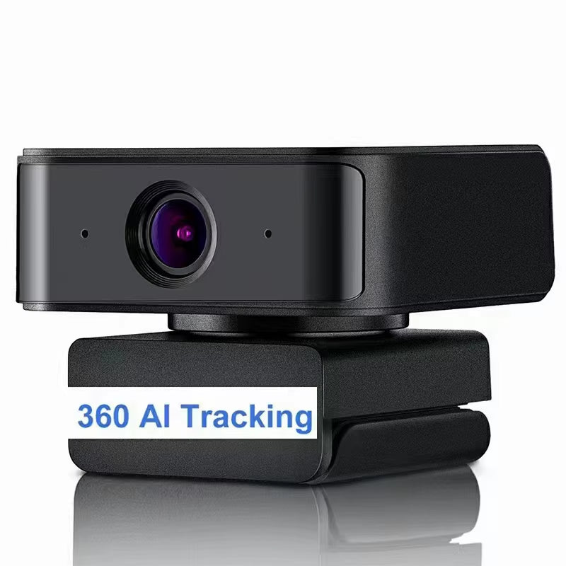 2MP Webcam 1080P 360Degree AI Tracking Wireless USB Webcam for Boardcast Online Teaching Video Camera PC Laptop Digital Camera