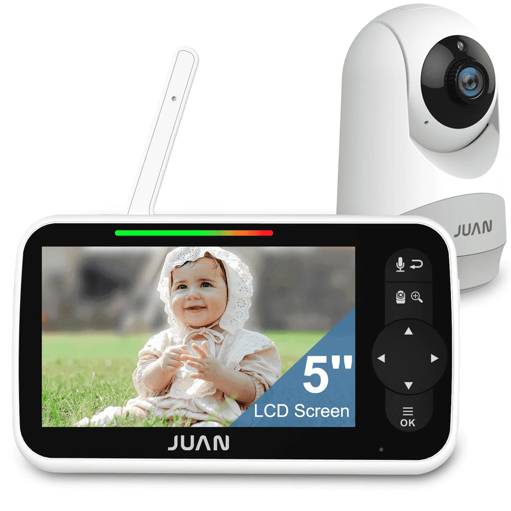 Baby Monitor with Camera and Audio, Video Baby Monitor with No Wifi, 5 Inch Large LCD Screen
