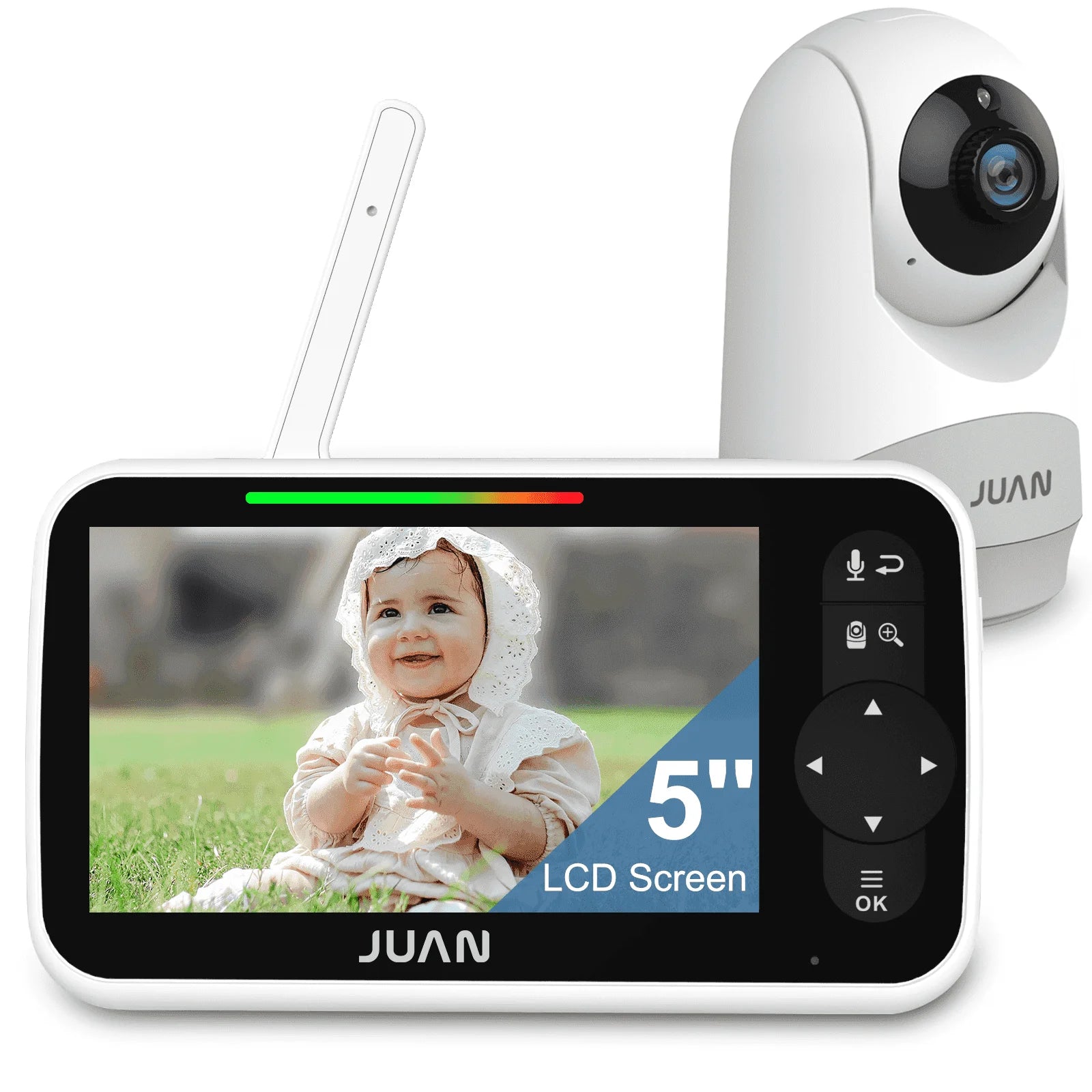Baby Monitor with Camera and Audio, Video Baby Monitor with No Wifi, 5 Inch Large LCD Screen