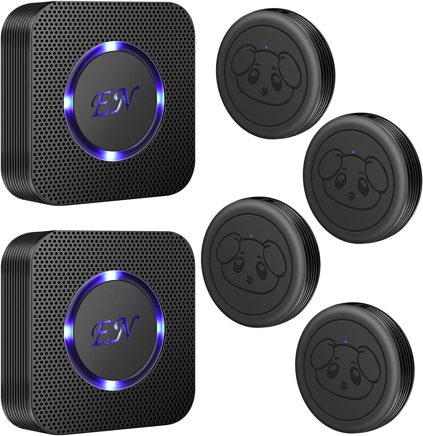 Dog Door Bell Wireless Doggie Doorbells for Potty Training with Waterproof Touch Button Dog Bells Included 2 Receiver and 3 Transmitters