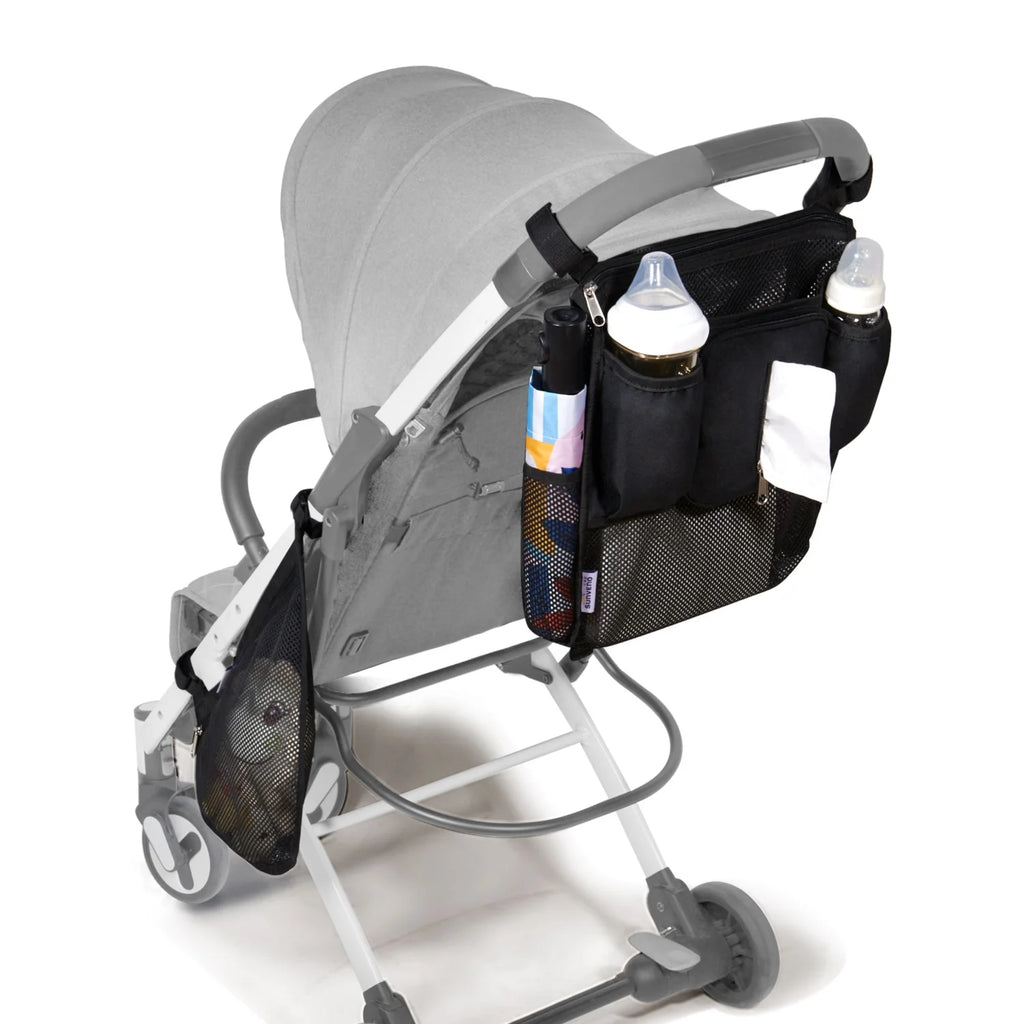 Universal 2 in 1 Insulated Cup Holders Stroller Organizer, Black
