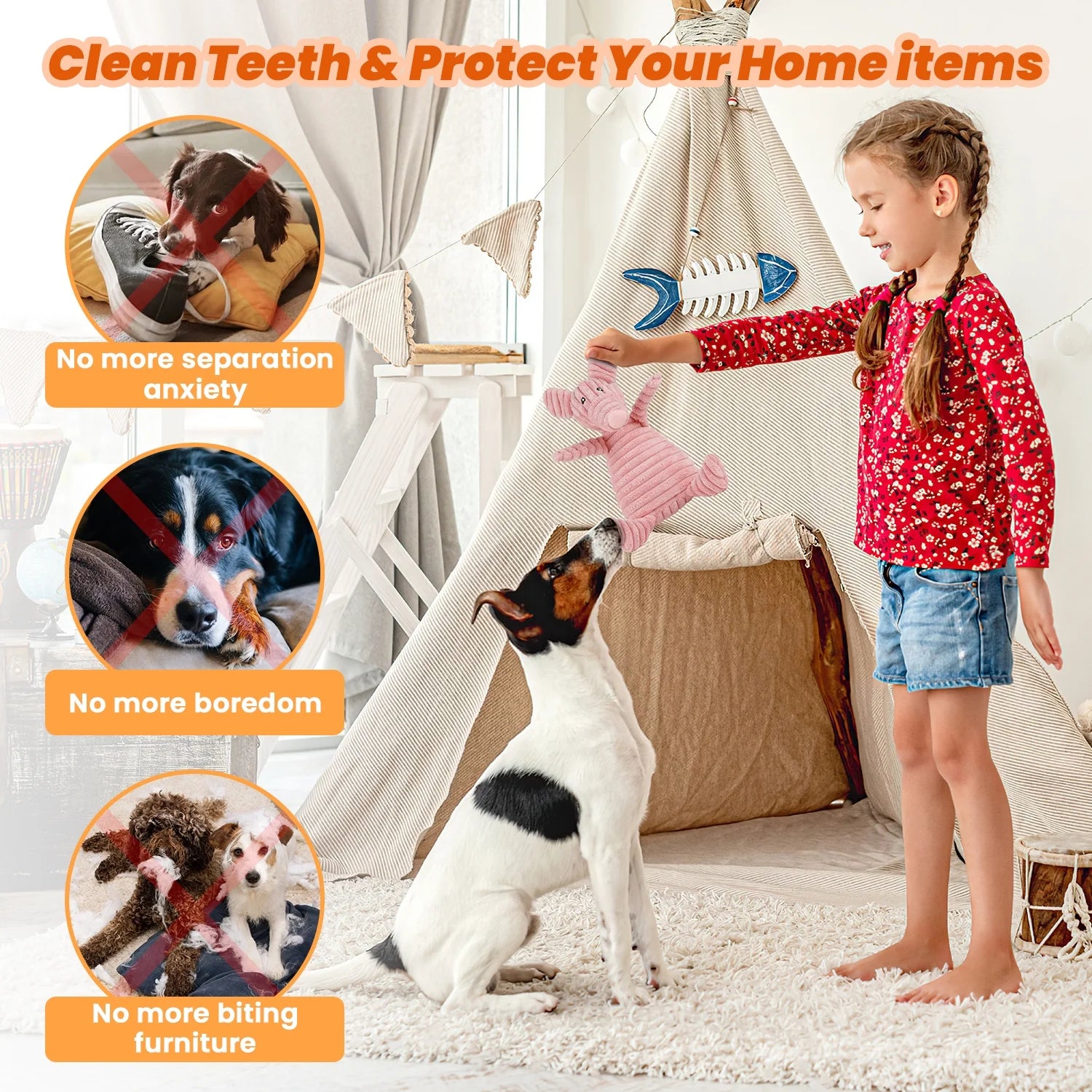 Dog Toys for Small Dogs ,10 Pack Puppy Chew Toys for Teething and Training with Plush Squeaky Toys, Treat Ball and Rope Toys to Keep Them Busy,Pink Pig