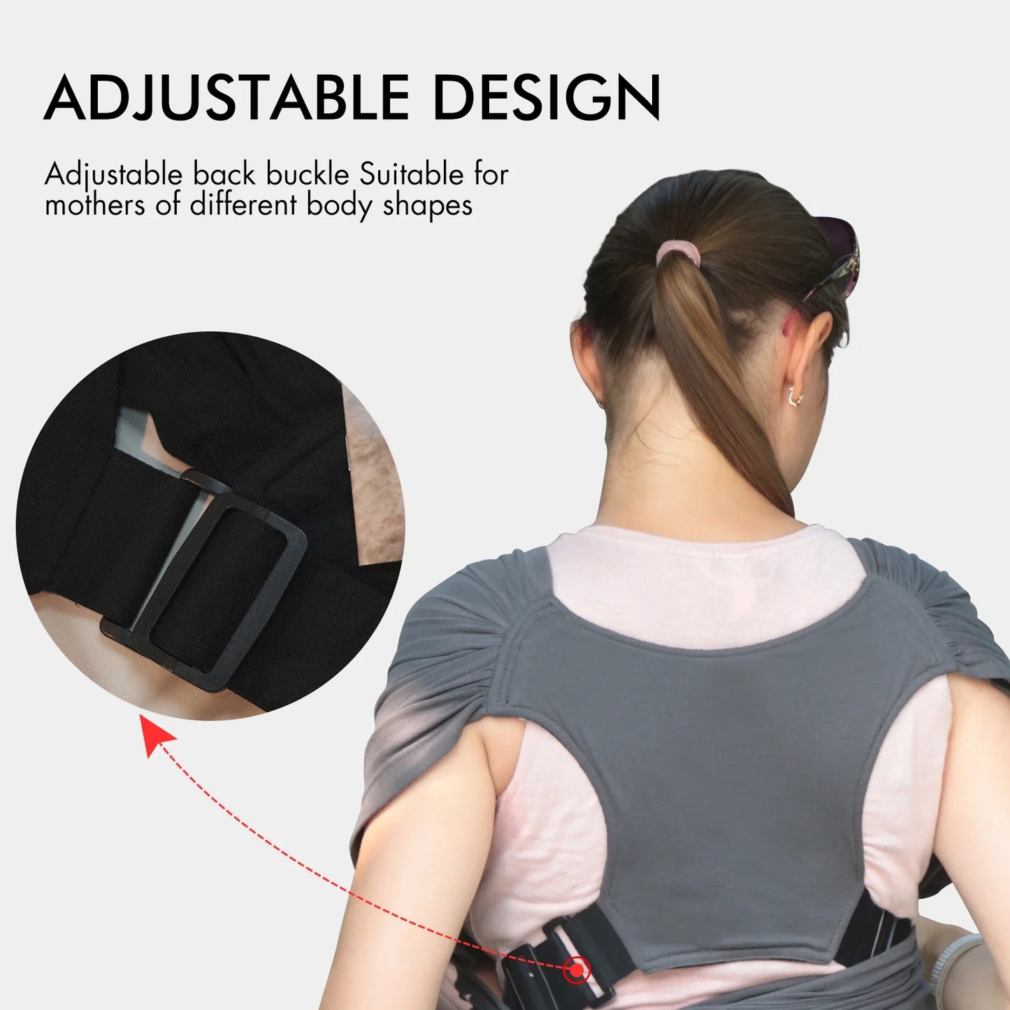 Wrap Carriers Organic Cotton Slings, for Toddlers, Infant, Newborn 35 Lbs, Dark Gray