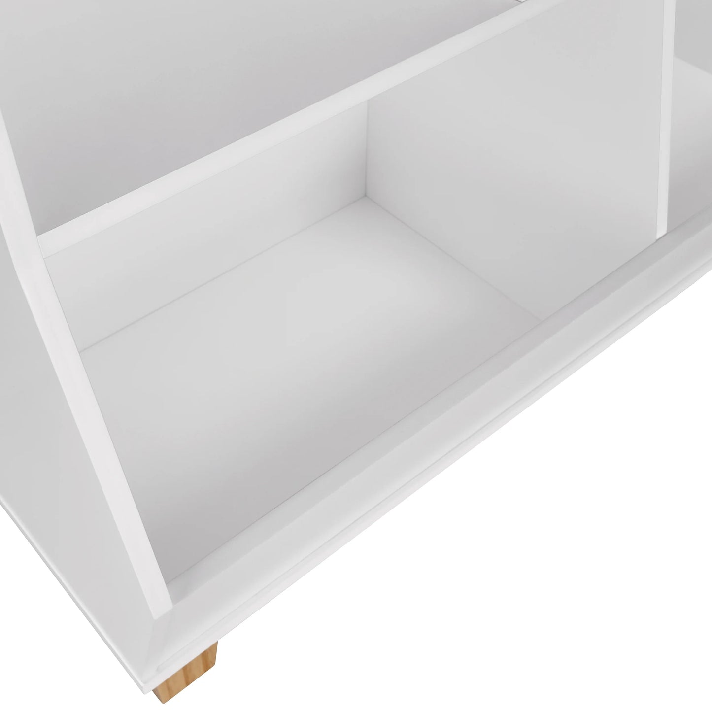 Kids Catch-All 35In Storage Organizer with Cubbies, Bins, and Bookracks - White