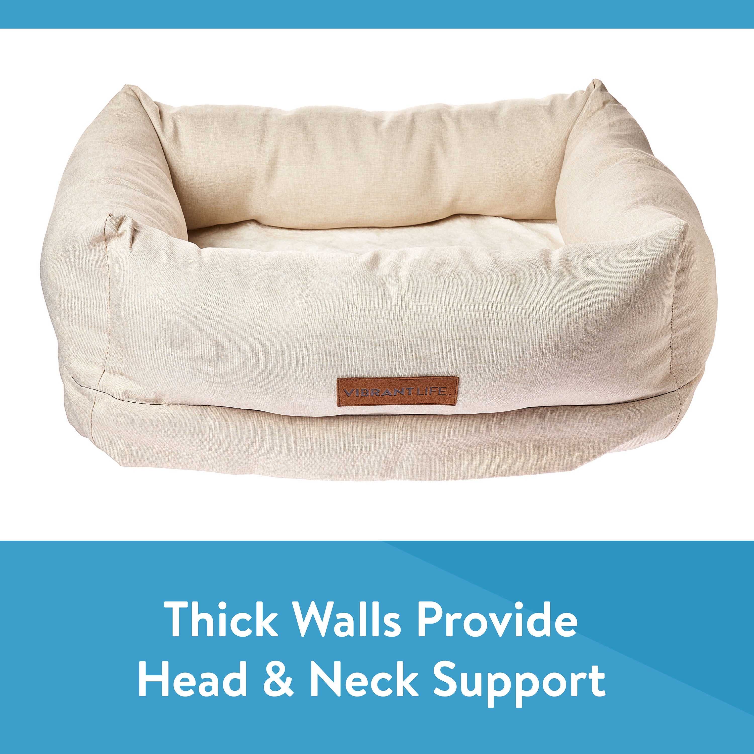 Deluxe Orthopedic Pet Bed, Beige, Small Dog Bed, 18 Inches X 24 Inches, for Small Dogs