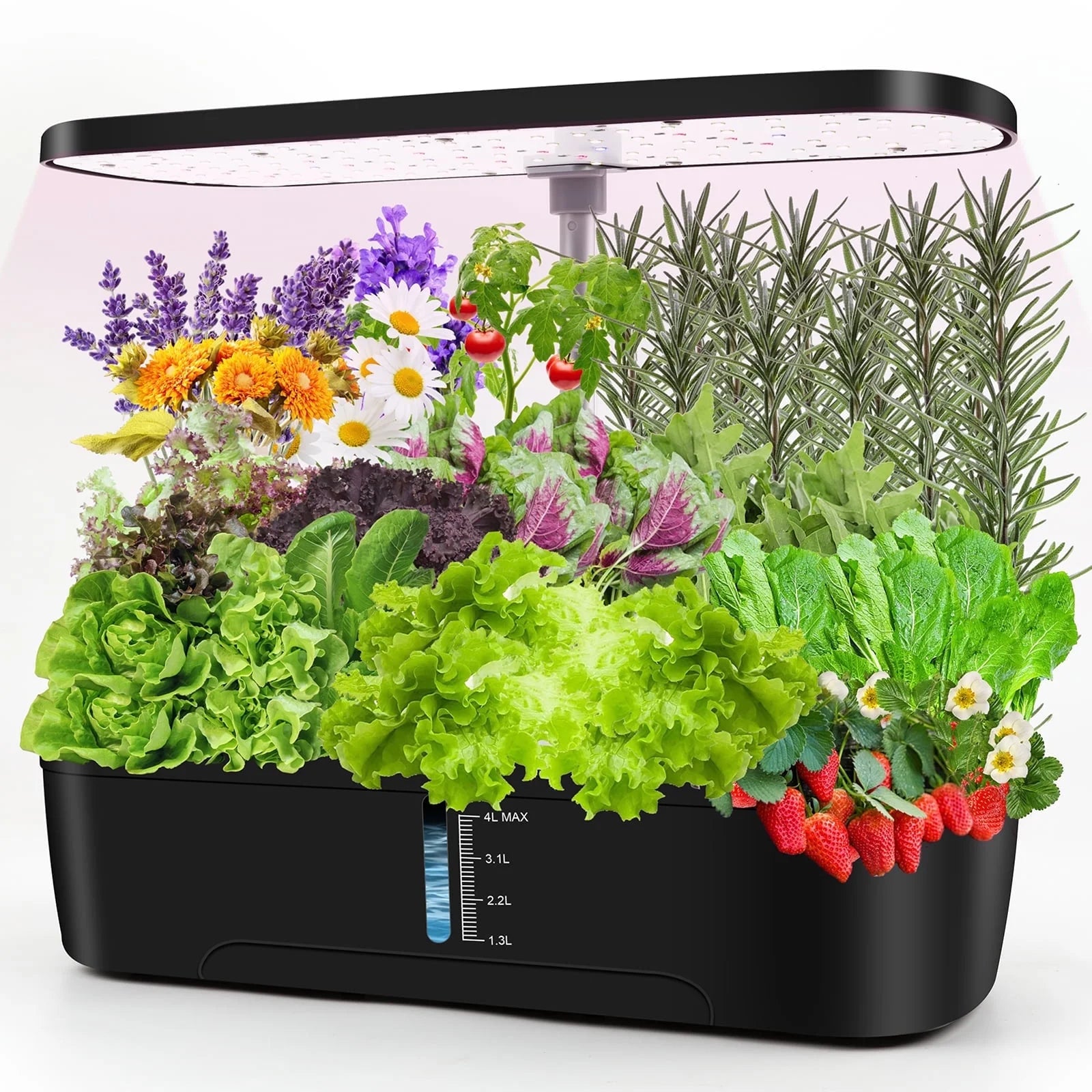 12 Pods Hydroponics Growing System,  Indoor Herb Garden Kit with Grow Lights, Height Adjustable Planting Germination Kit with Pump, Gardening Gifts Home Decor