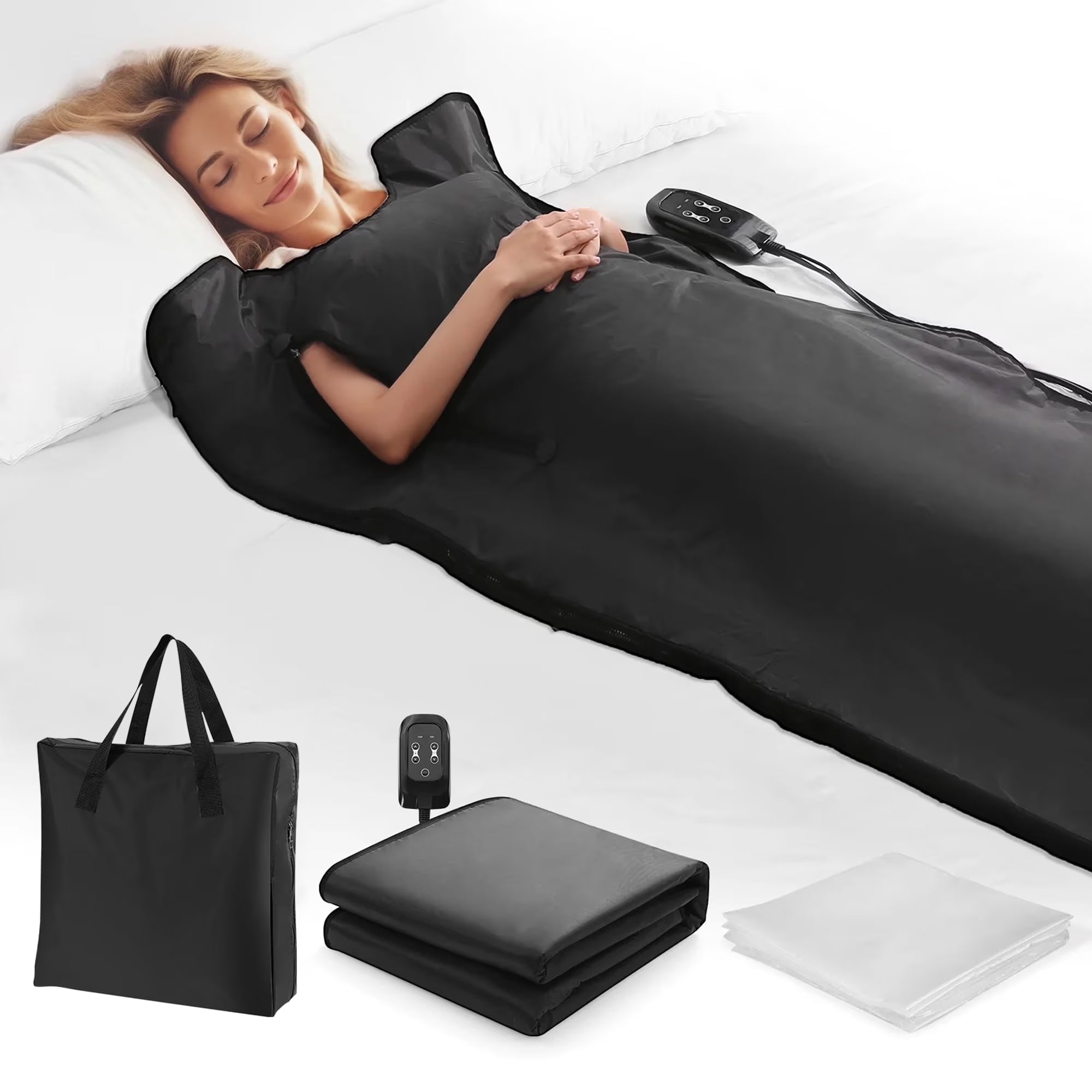 Portable Infrared Sauna Blanket,Sauna Bag for Home Use Weight Loss and Detox, 86-158°F,6 Ft X 2.6 Ft, Remote Control
