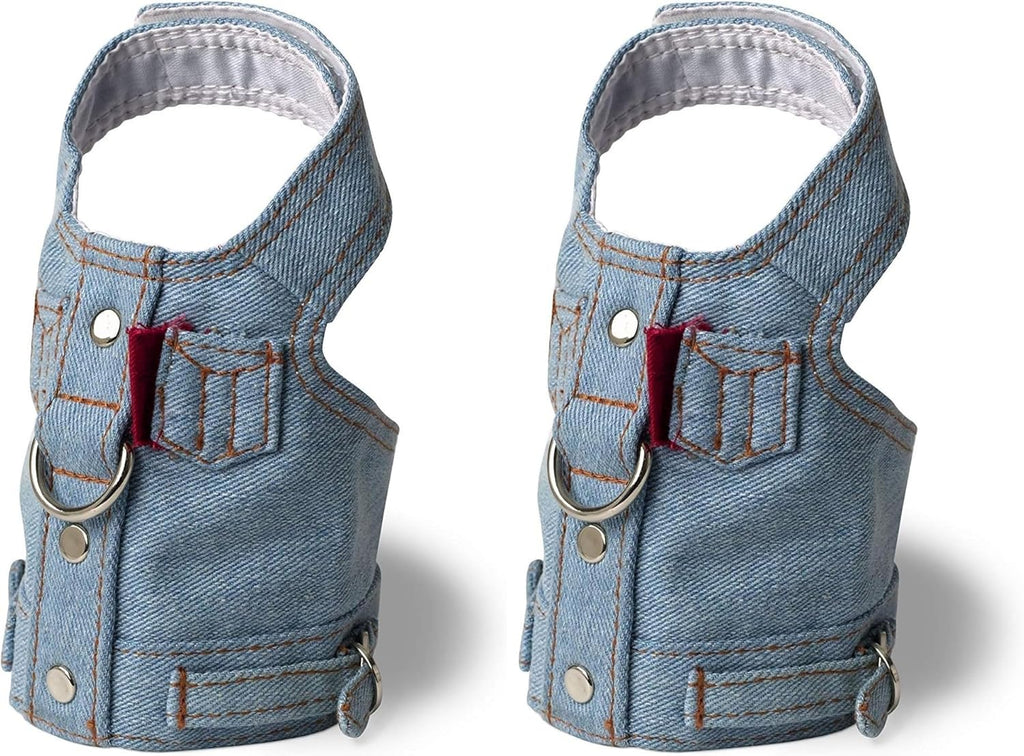 Dog Harness Jean Jacket, Blue, XX Small