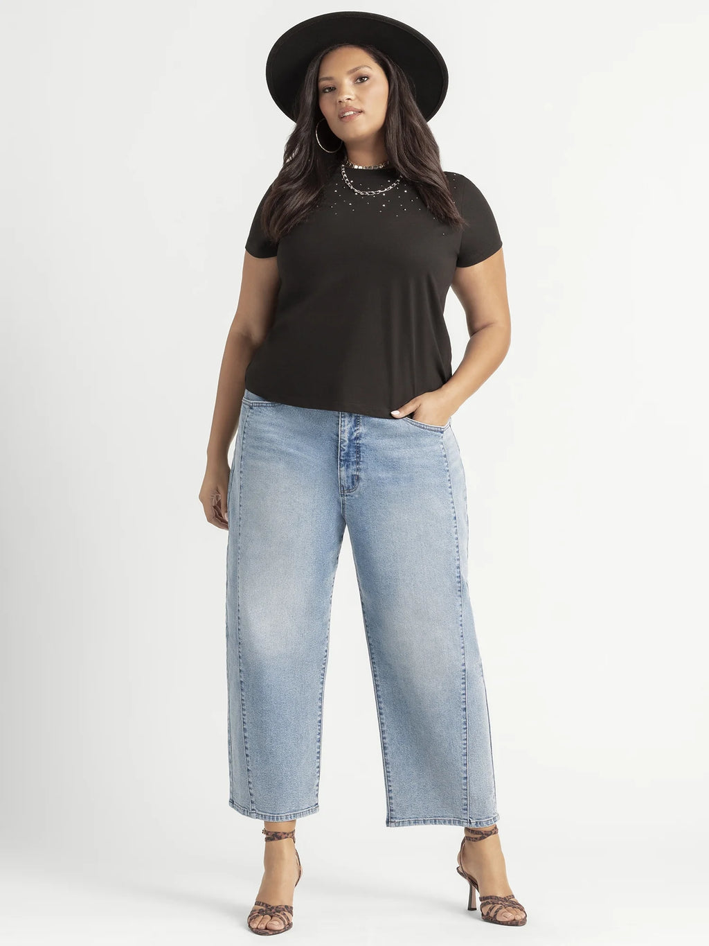 Women'S and Women'S plus Myrtle Barrel Leg Jeans, Sizes 2-24W