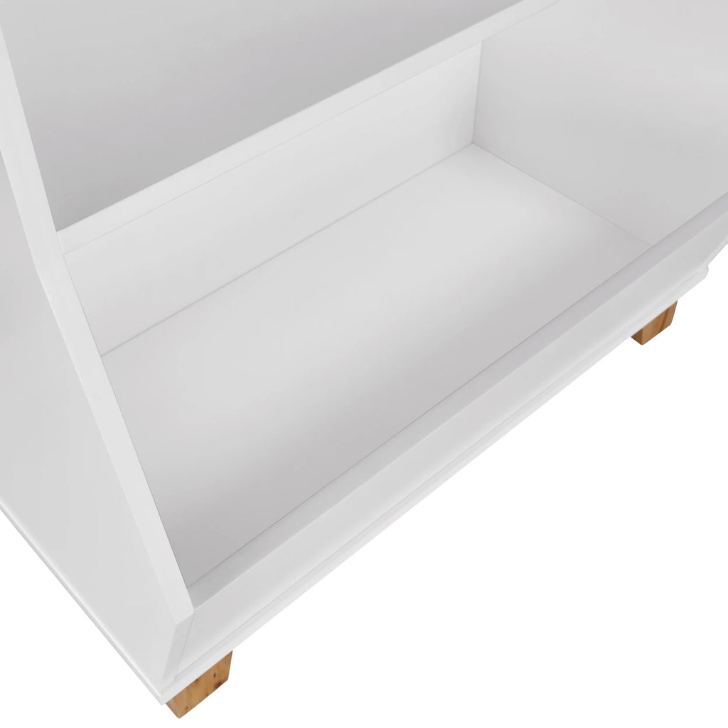 Kids Catch-All 24In Cubby Bookshelf and Toy Storage Organizer with 2 Gray Bins