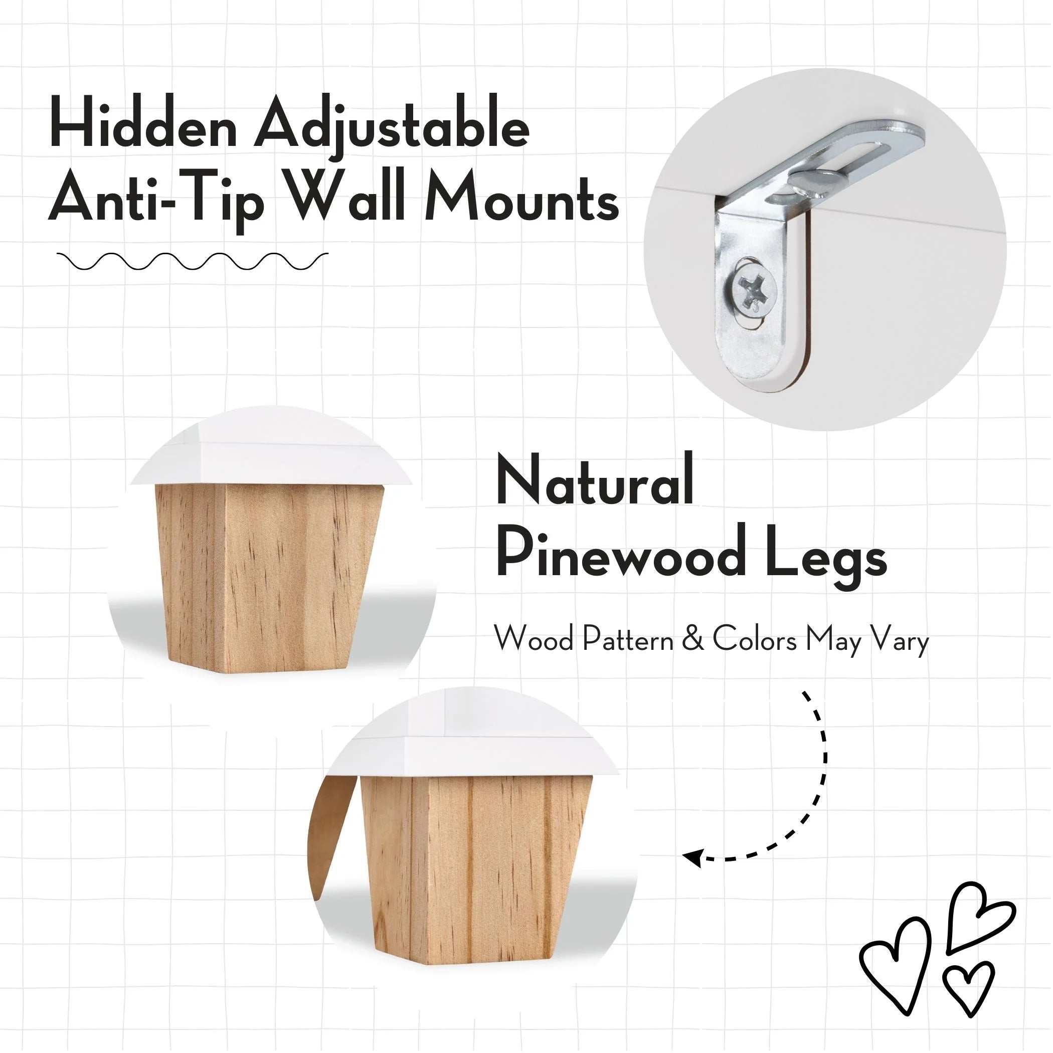 Kids Catch-All 24In Cubby Bookshelf and Toy Storage Organizer with 2 Gray Bins