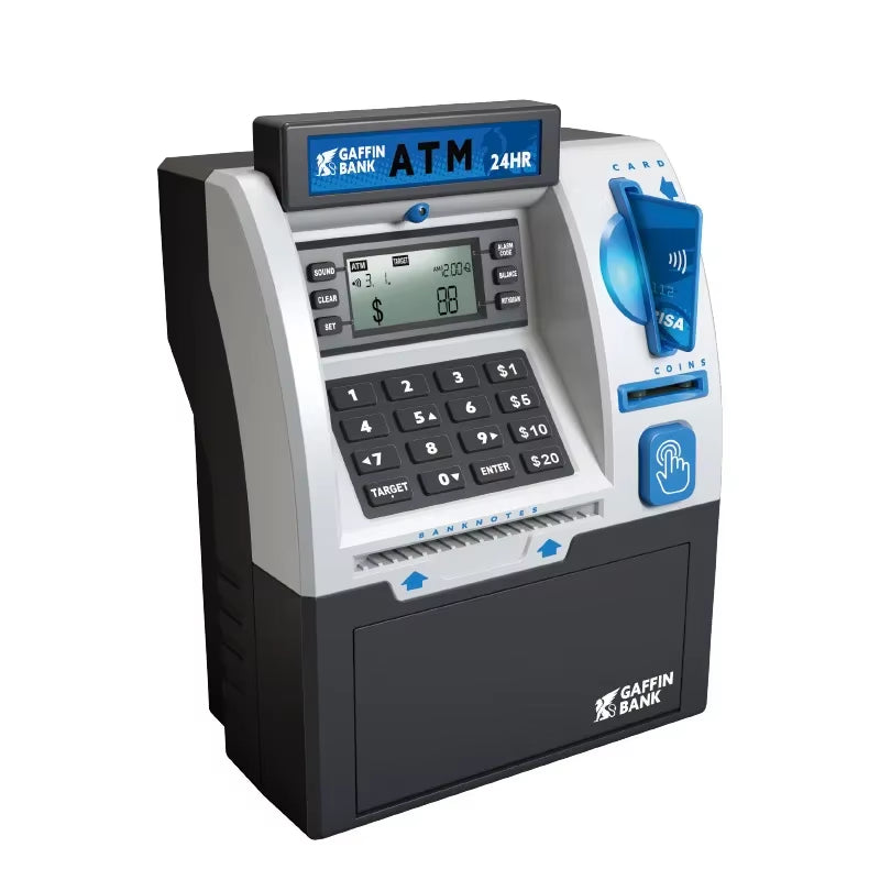 Kids ATM Automatic Deposit Teller Machine Toy Smart Password Swipe Card Saving Box Children Electronic Piggy Bank Christmas Gift