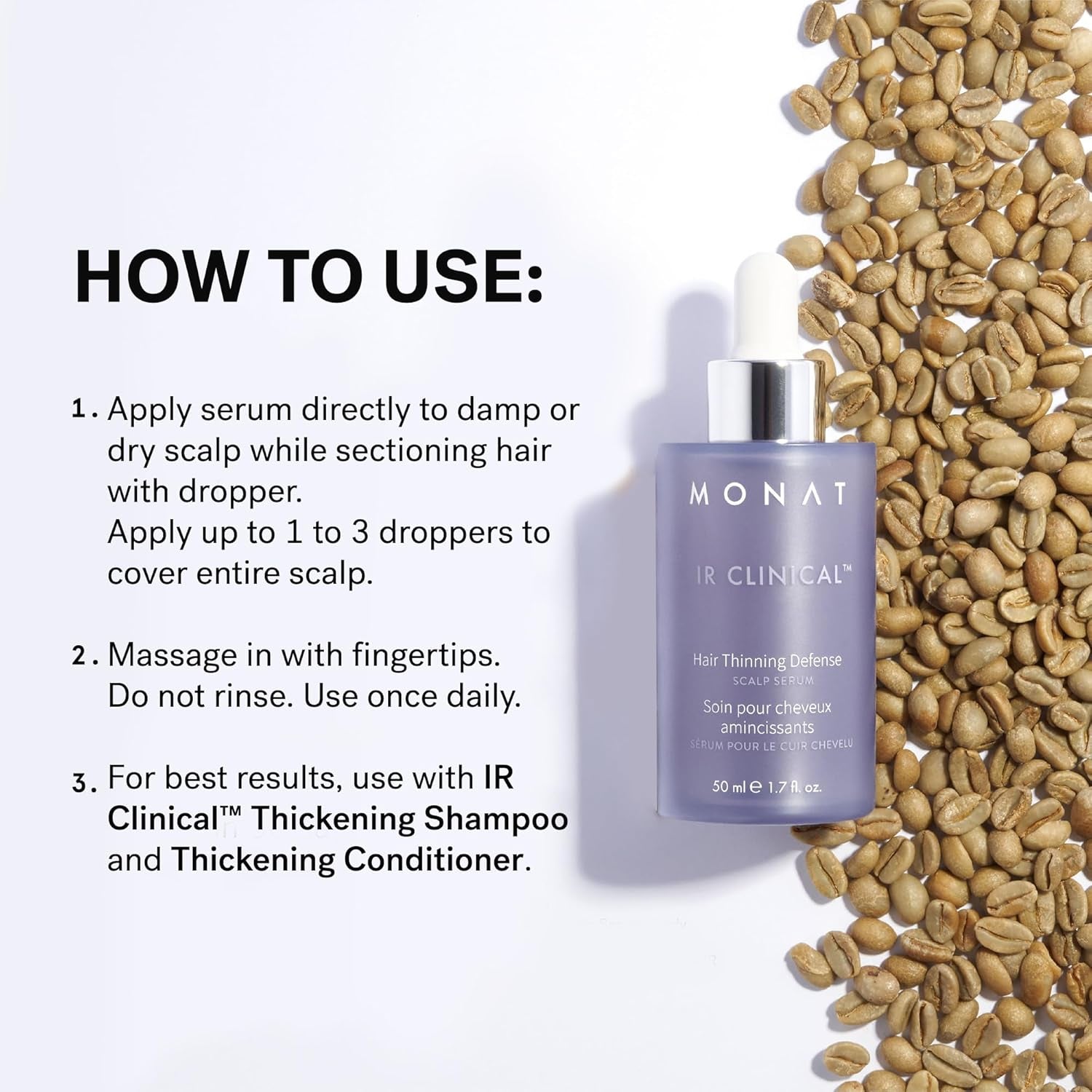 IR Clinical™ Hair Thinning Defense Scalp Serum – Nourishes Scalp, Reduces Breakage, Boosts Hair Density, and Supports Thicker, Fuller-Looking Hair with a Lightweight, Non-Greasy Formula