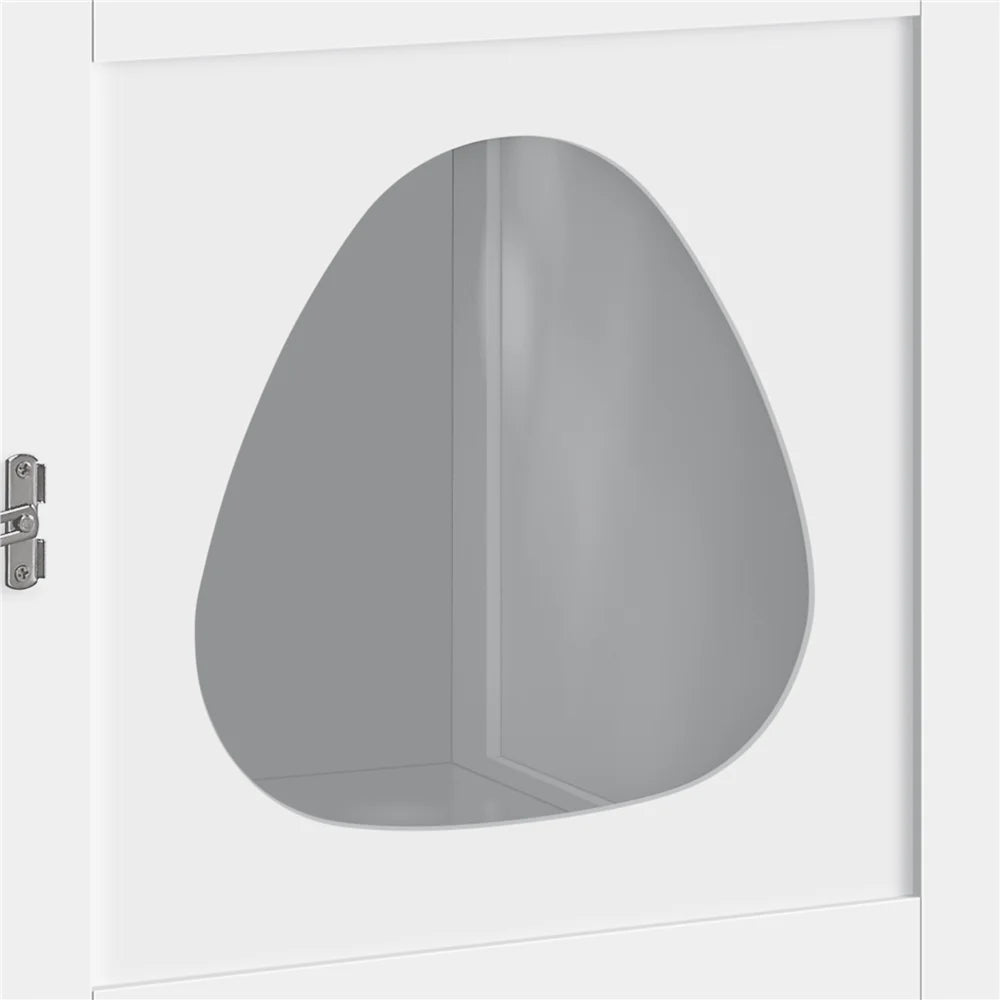 Wooden Cat Litter Box Enclosure with Open Shelf,White