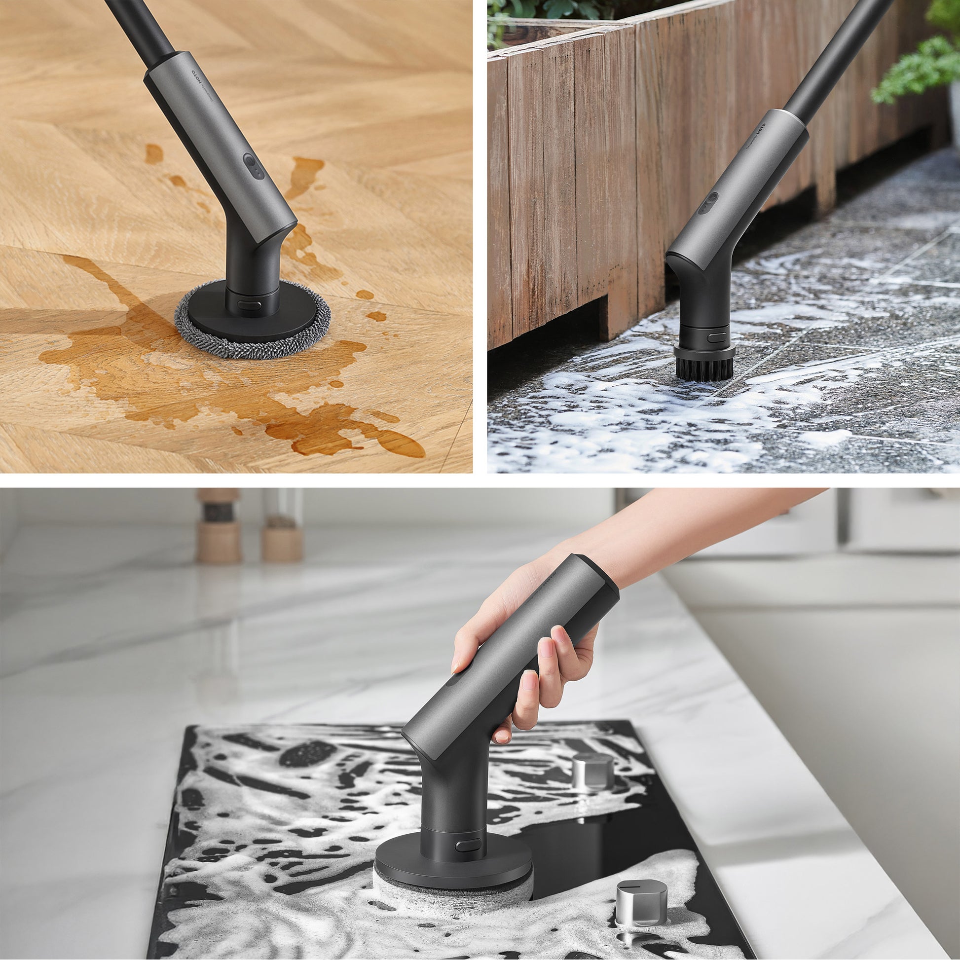 HOTO Cordless Spin Scrubber: 2.5 N·M Torque, Six Brush Heads, IPX7 Rated