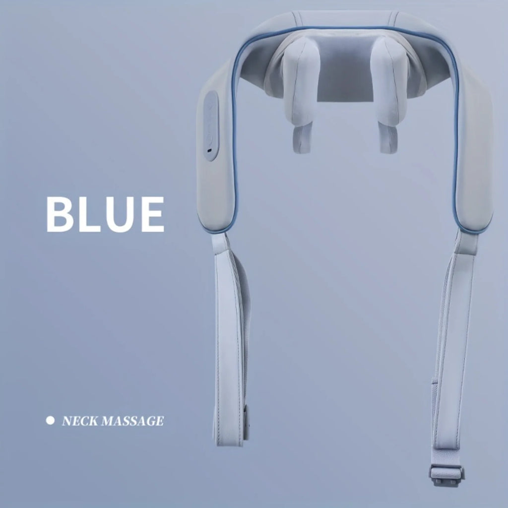 Shiatsu Neck Massager Pillow - 3D Heated Deep Tissue Massage - Rechargeable, Perfect for Relaxation at Home, Office, Travel - Fa