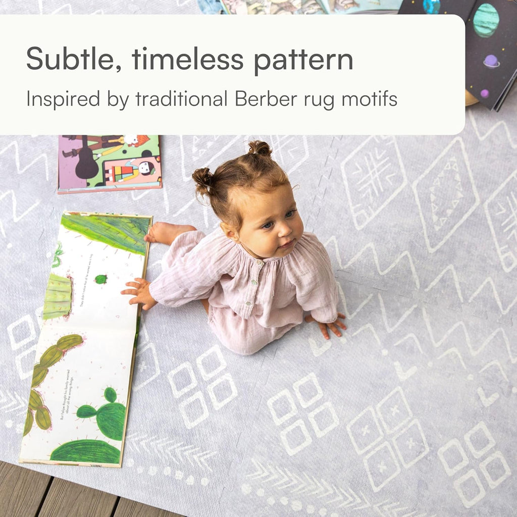 Baby Play Mat for Floor – 4X6Ft Gray | Soft Non Toxic Premium EVA Foam Tiles for Tummy Time, Crawling & Playroom – Waterproof Interlocking Floor Mat for Babies & Toddlers (6 Tiles)