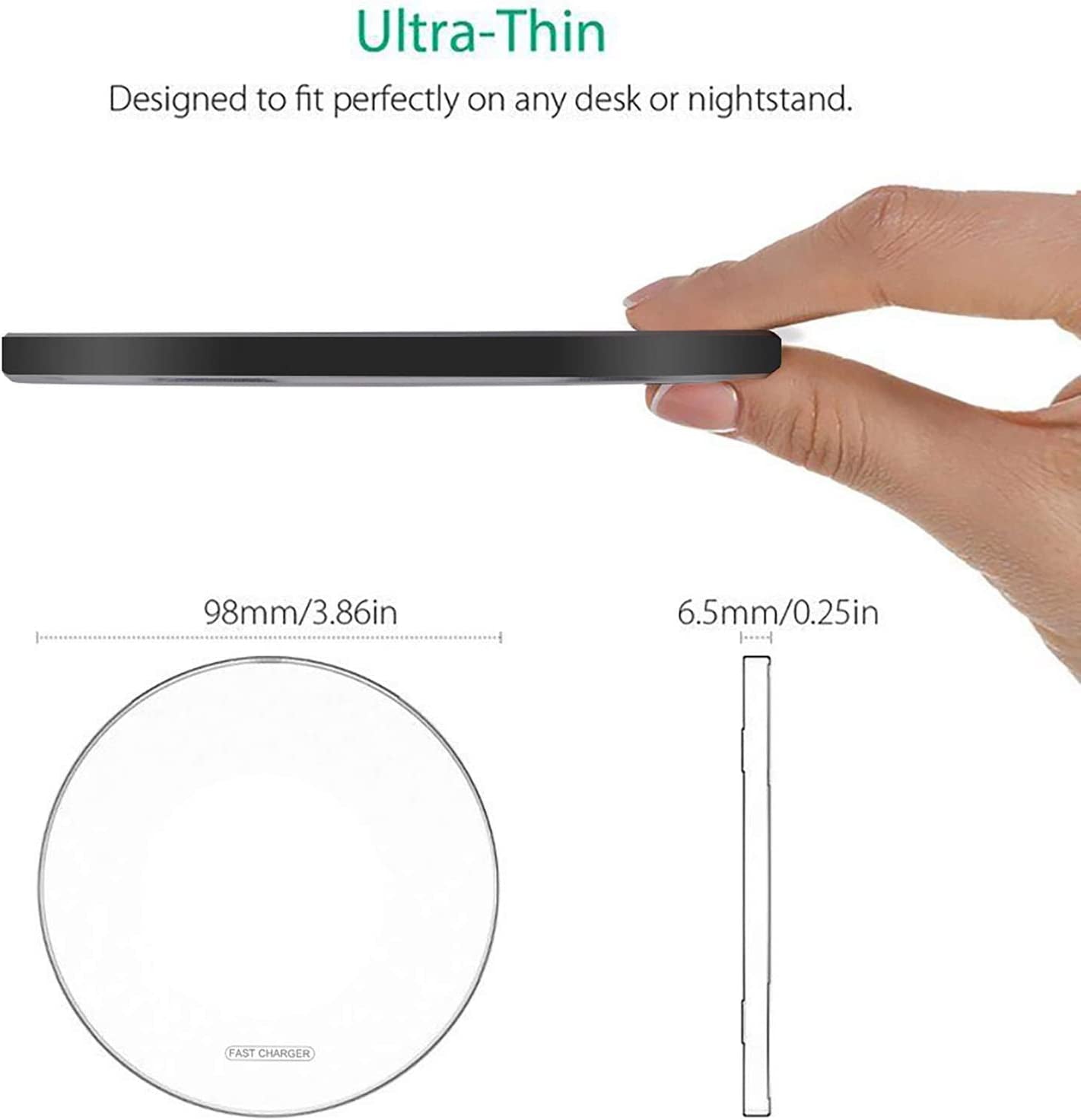 Fast Wireless Charger,20W Max Wireless Charging Pad Compatible with Iphone 16/16 Pro/15/14/13/12/Se/11/Xs Max/Xr,Airpods; Wireless Charge Mat for Samsung Galaxy S25/S24/Note,Pixel/Lg G8