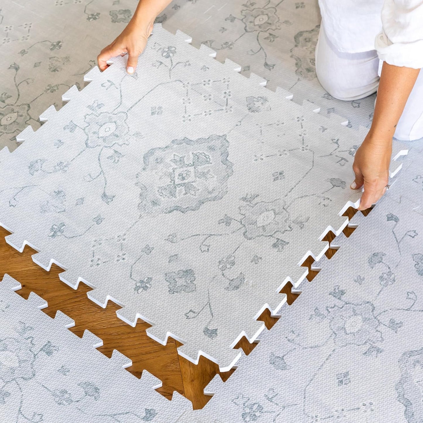 Baby Play Mat for Floor – 4X6Ft Gray | Soft Non Toxic Premium EVA Foam Tiles for Tummy Time, Crawling & Playroom – Waterproof Interlocking Floor Mat for Babies & Toddlers (6 Tiles)