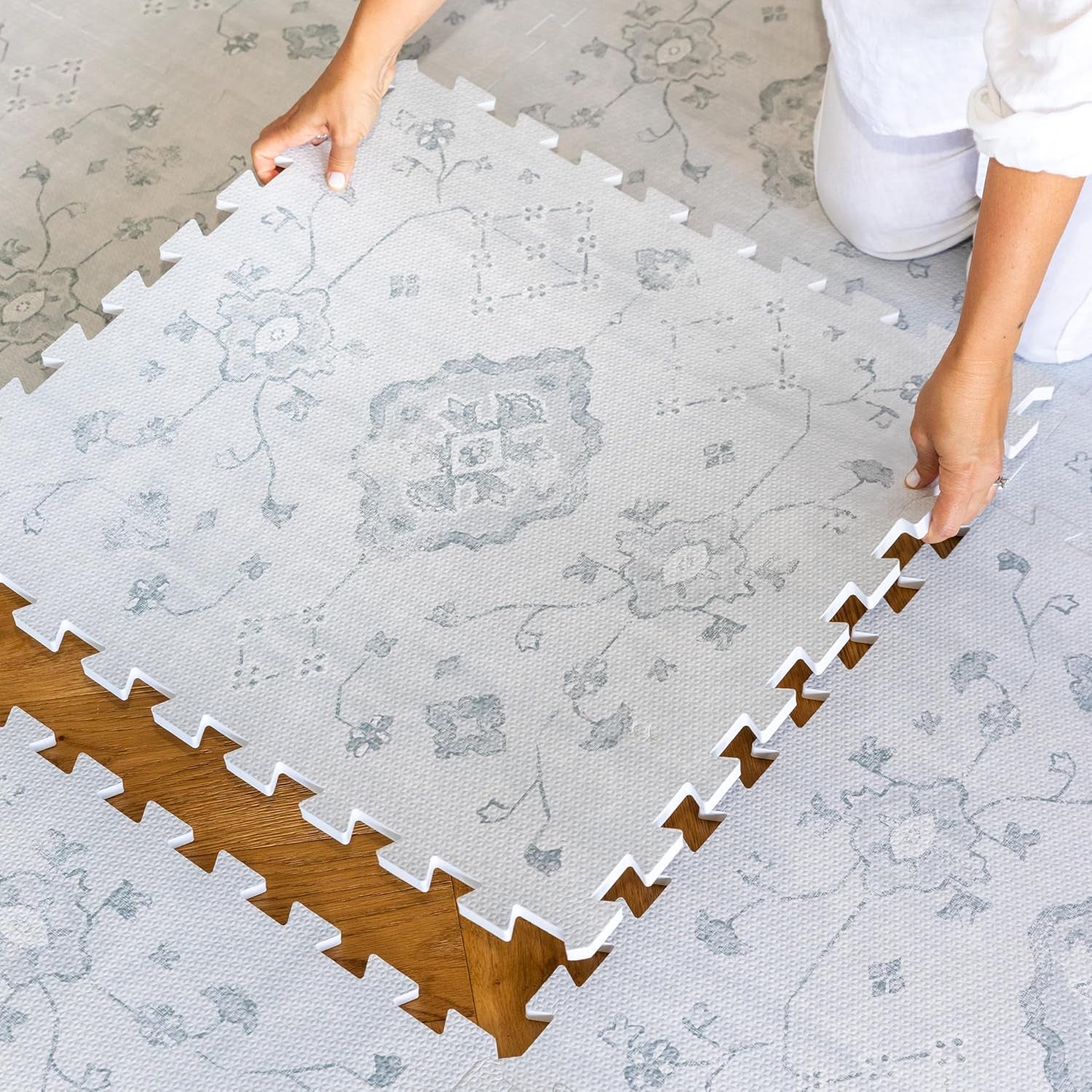 Baby Play Mat for Floor – 4X6Ft Gray | Soft Non Toxic Premium EVA Foam Tiles for Tummy Time, Crawling & Playroom – Waterproof Interlocking Floor Mat for Babies & Toddlers (6 Tiles)