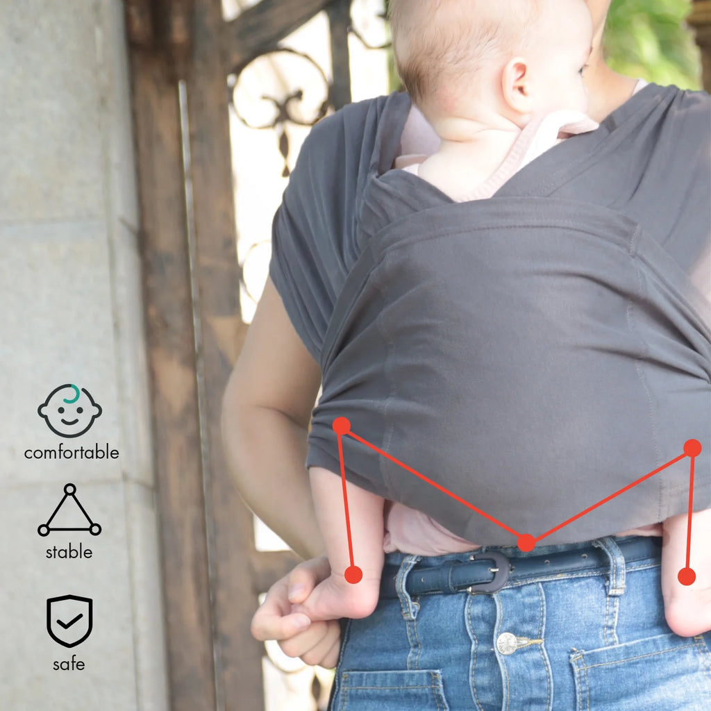 Wrap Carriers Organic Cotton Slings, for Toddlers, Infant, Newborn 35 Lbs, Dark Gray