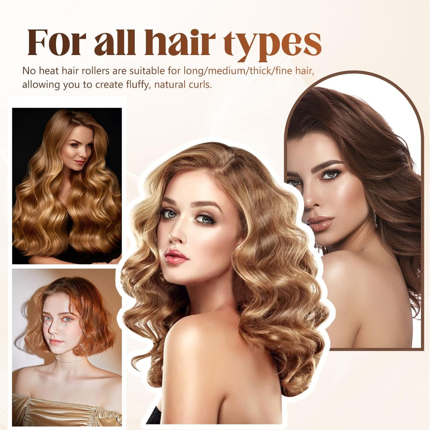 Heatless Hair Curler Overnight 3 Pcs Sponge Heatless Curling Rod with Satin Scar